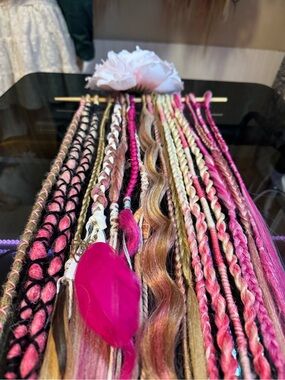 Boho, Viking Pink and Blonde Dreadlocks